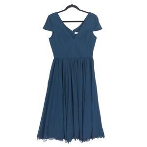 Dress the Population dress Corey Chiffon Fit & Flare Cocktail Medium M